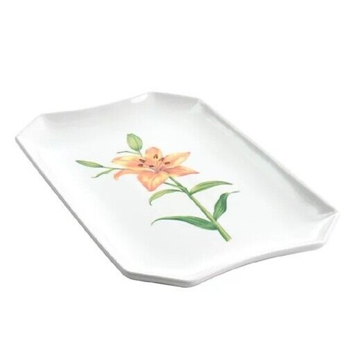 Martha Stewart Botanical Garden 14 Ceramic Serving Platter Tray Yellow Flowers