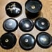 Japan Airlines Coasters -Black with Gold Silver Cranes , Set of 6