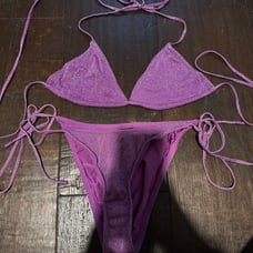 Purple triangl swimsuit