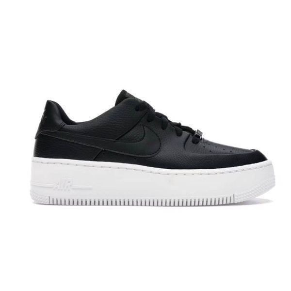 NIKE Air Force 1 Sage Low 'Black' Sneakers Size 7