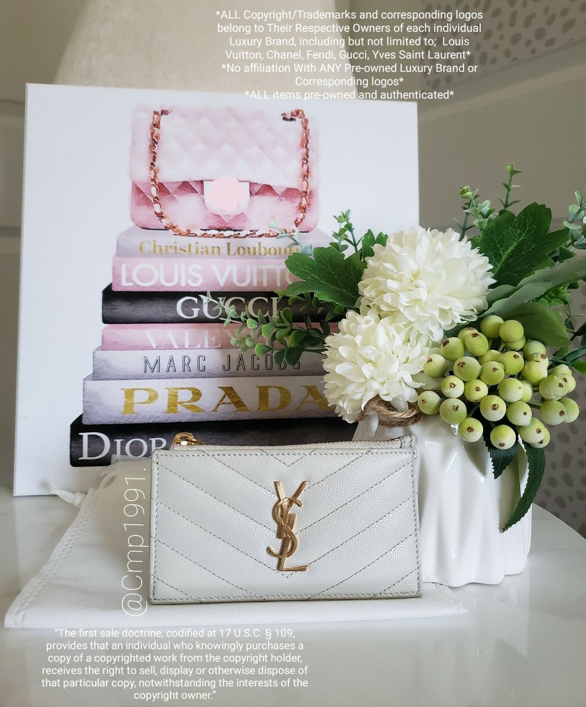 Authentic Pre-owned Yves Saint Laurent Cassandre Fragments Card Case