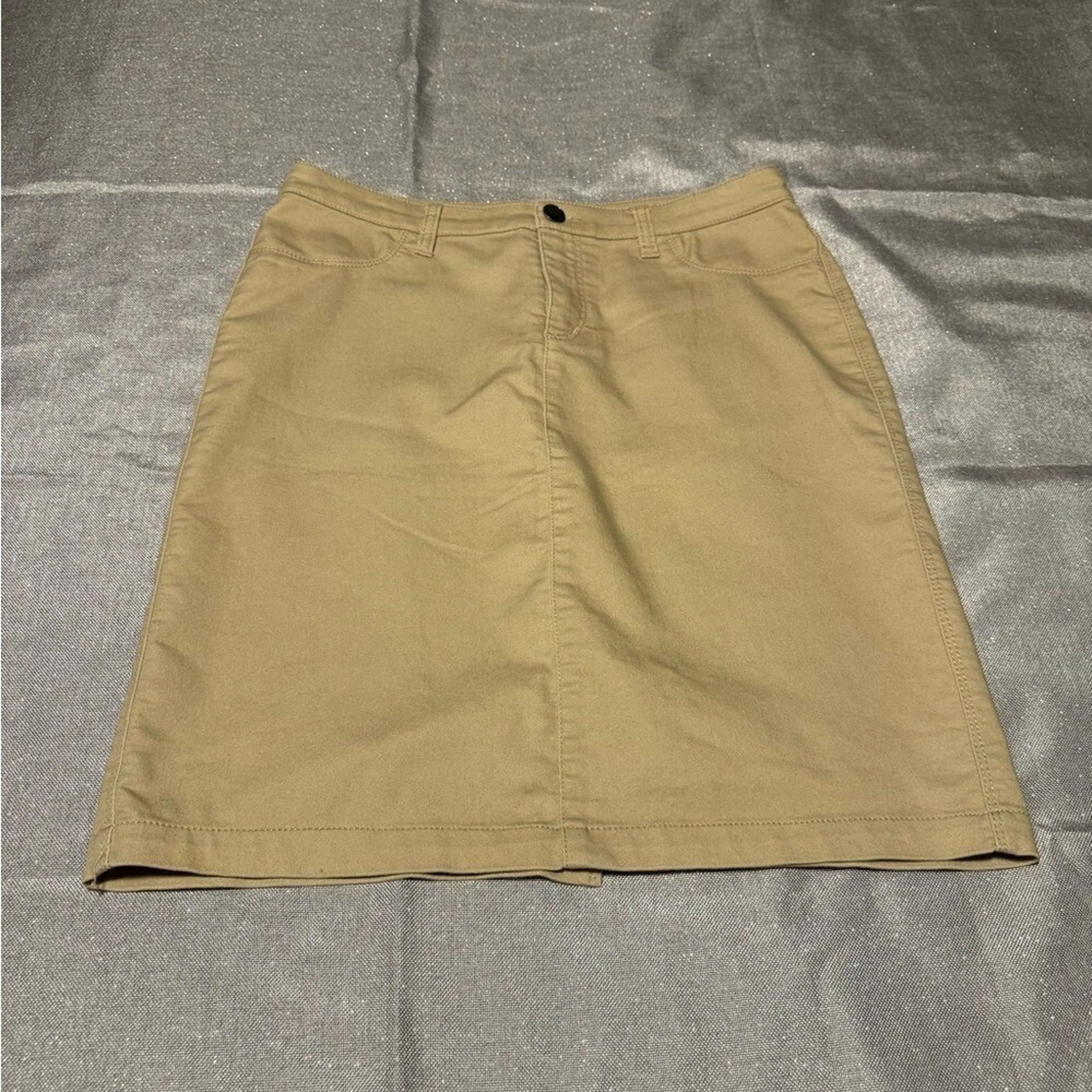 Style & Co Tan A-Line Knee-Length Skirt for Casual Wear