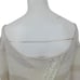 Free People Split Back Lace Scoop Neck Striped Sheer Shirt Sweater Size S Beige