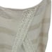 Free People Split Back Lace Scoop Neck Striped Sheer Shirt Sweater Size S Beige