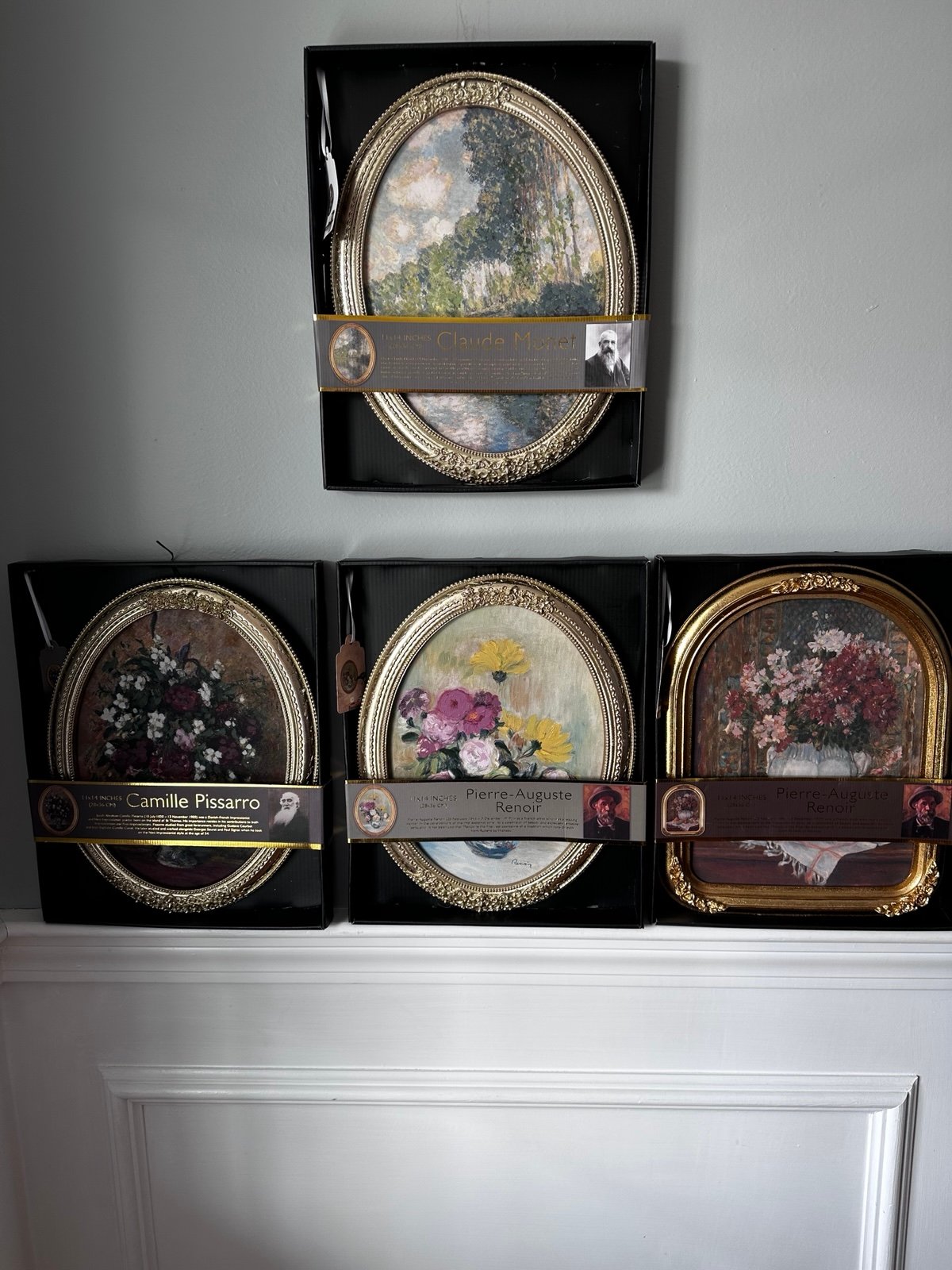 Viral Artist Prints Pissarro Renoir Monet 4 Prints in Gold Frames VHTF