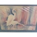 Vintage 1980's Framed Art Deco Revival Pastel Crane Birds Lithograph by Madden