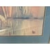 Vintage 1980's Framed Art Deco Revival Pastel Crane Birds Lithograph by Madden