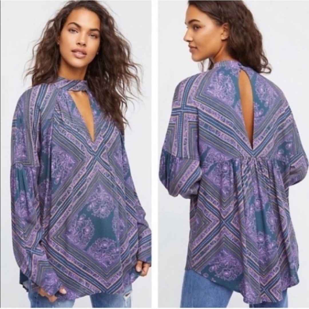Free People Walking On The Dream Boho Art To Wear Festival Chic Tunic, Large