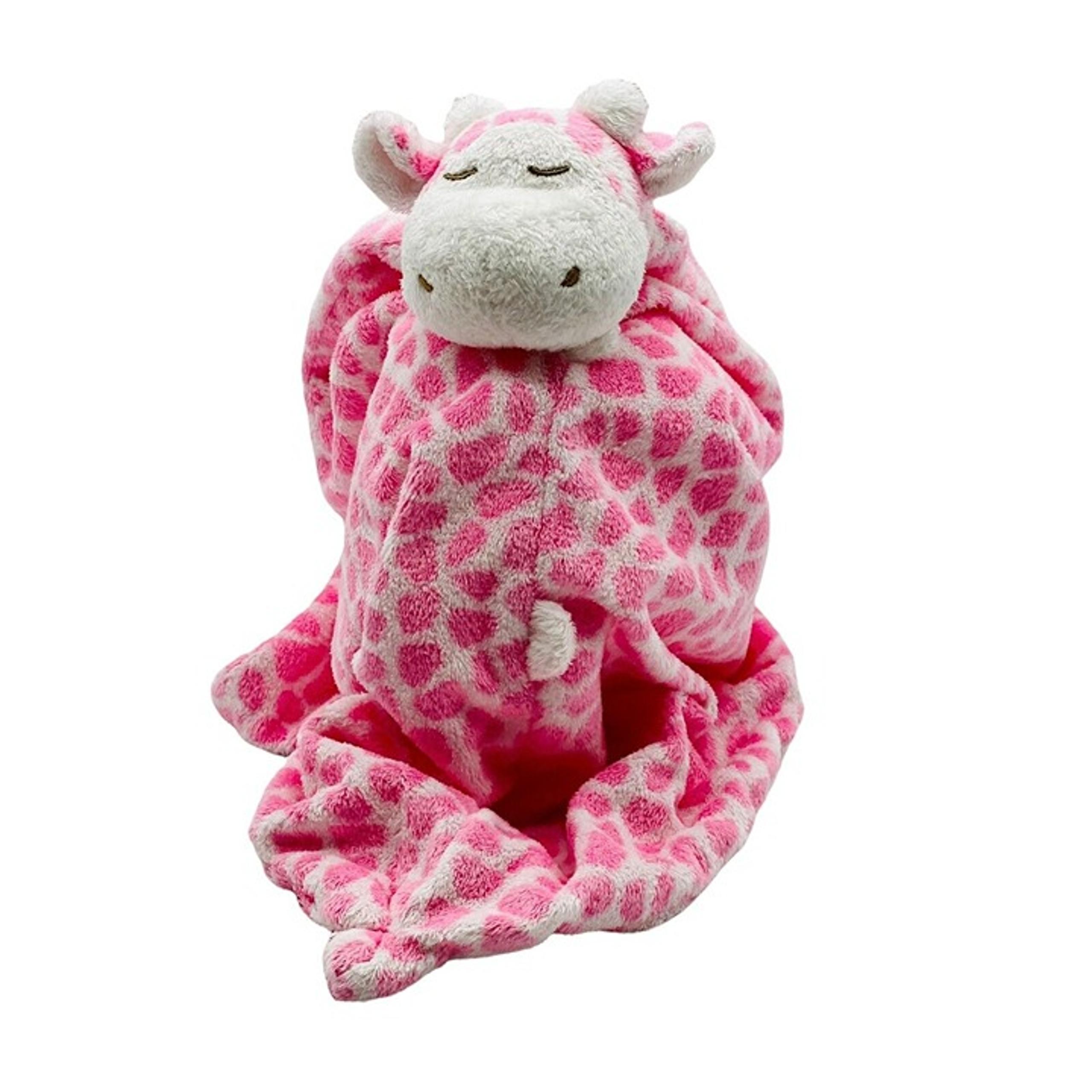 Angel Dear Pink Giraffe Cow Lovey Plush Security Blanket Baby 13 inch