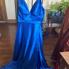 long slip dress satin side slit lace up back