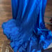 long slip dress satin side slit lace up back