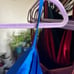 long slip dress satin side slit lace up back