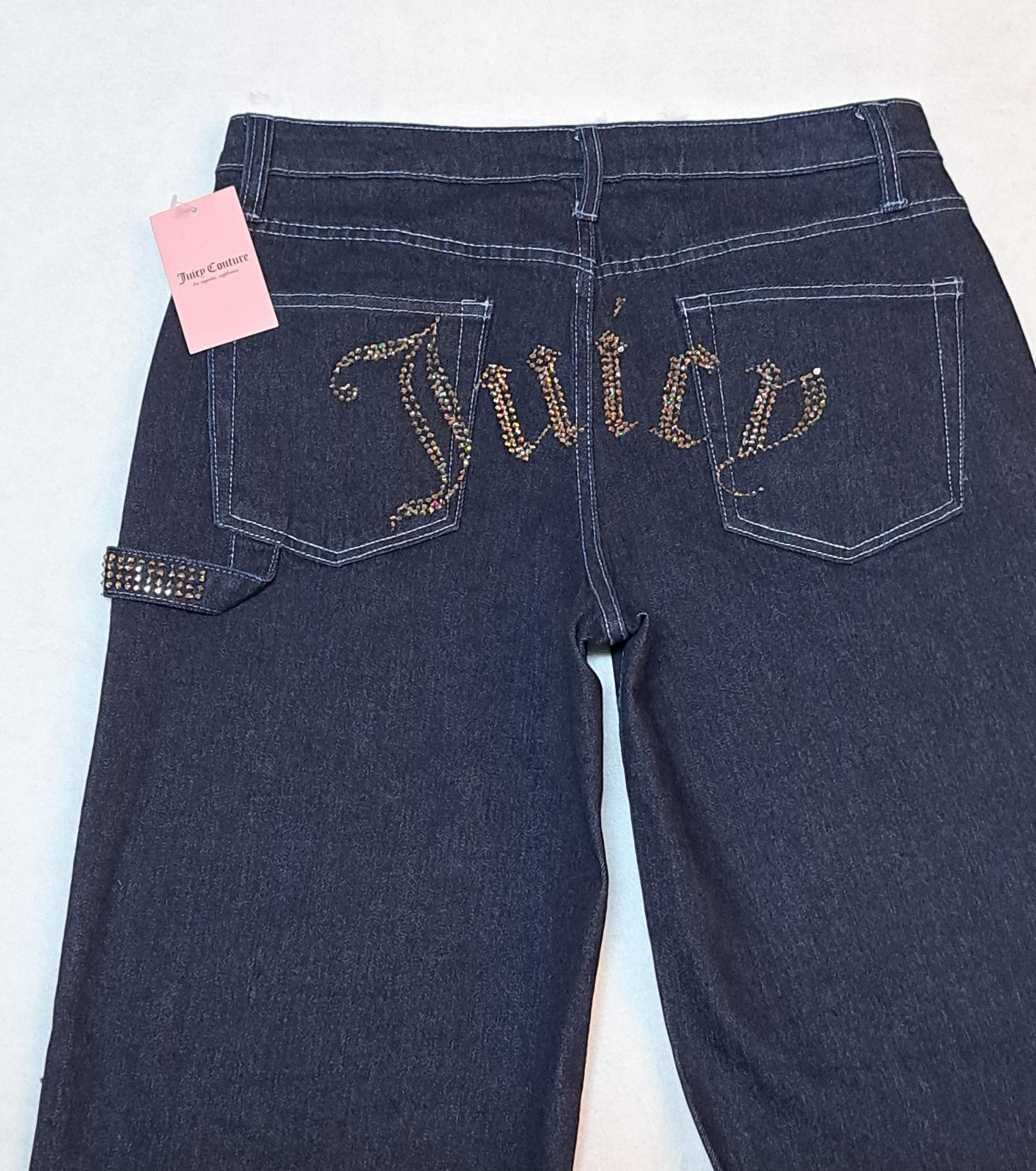 Juicy Couture Abbot Bedazzled Glitter Wide Leg Carpenter Jeans - Wmns size 30