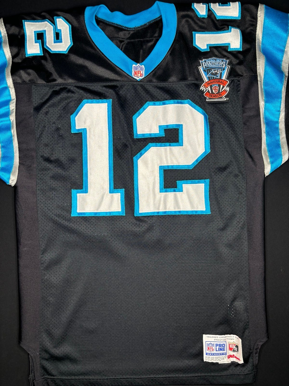 Carolina Panthers 1995 Inaugural Season Kerry Collins Jersey Sz 48 Black VTG