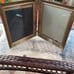 vintage double Tabletop Standing Or Hanging / brass photo frame holder