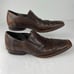 Mark Nason Mens 10.5 Brown Leather Loafers Square Toe Cross Emblem