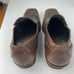 Mark Nason Mens 10.5 Brown Leather Loafers Square Toe Cross Emblem