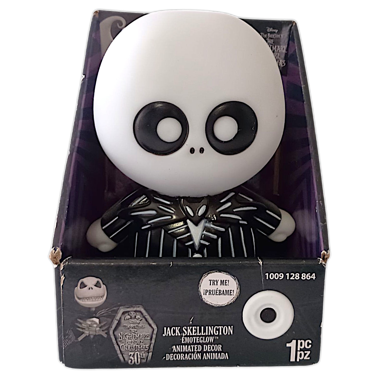Jack Skellington Emoteglow Nightmare Before Christmas NEW Boxed Works VIDEO
