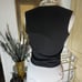 St. John Sport by Marie Gray Black White Paisley Top Button Up Vest Sz P Small