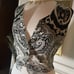St. John Sport by Marie Gray Black White Paisley Top Button Up Vest Sz P Small