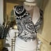 St. John Sport by Marie Gray Black White Paisley Top Button Up Vest Sz P Small