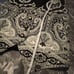 St. John Sport by Marie Gray Black White Paisley Top Button Up Vest Sz P Small