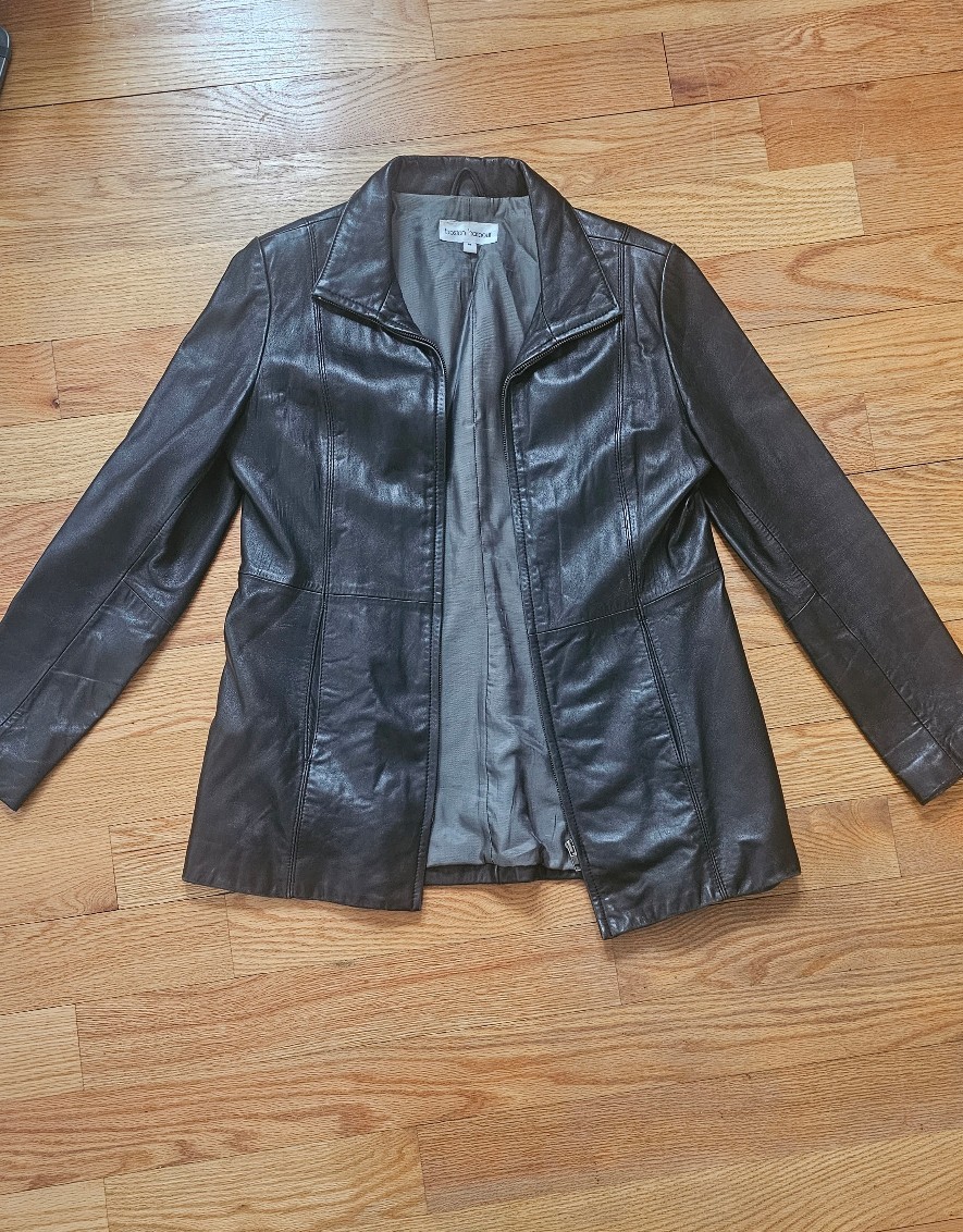 Black leather jacket boston Harbour