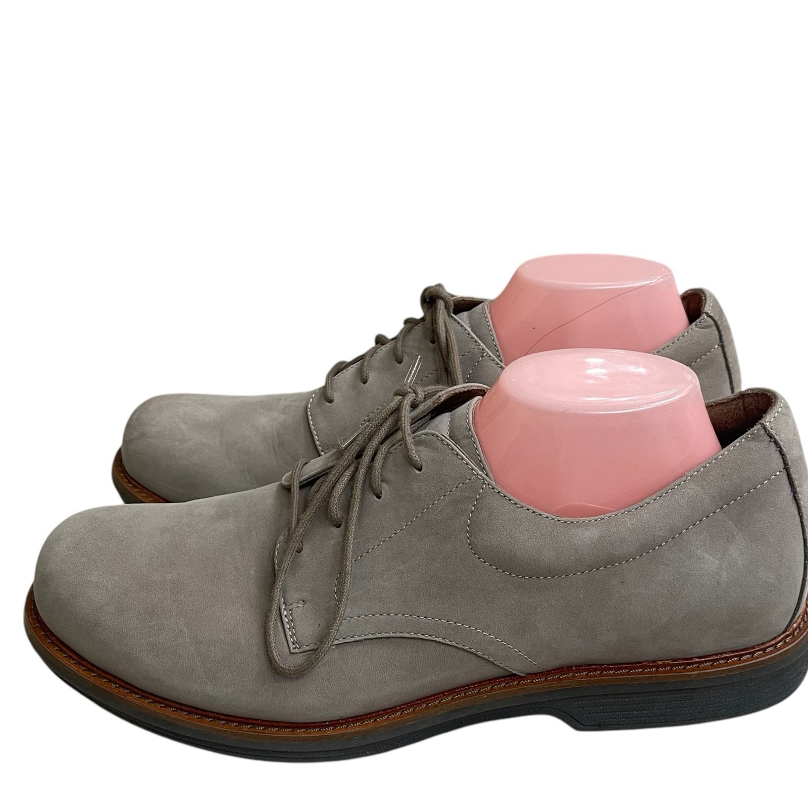 Dansko Josh Shoes Oxford Taupe Nubuck Suede Leather Mens Size 47 USA 13.5-14 P