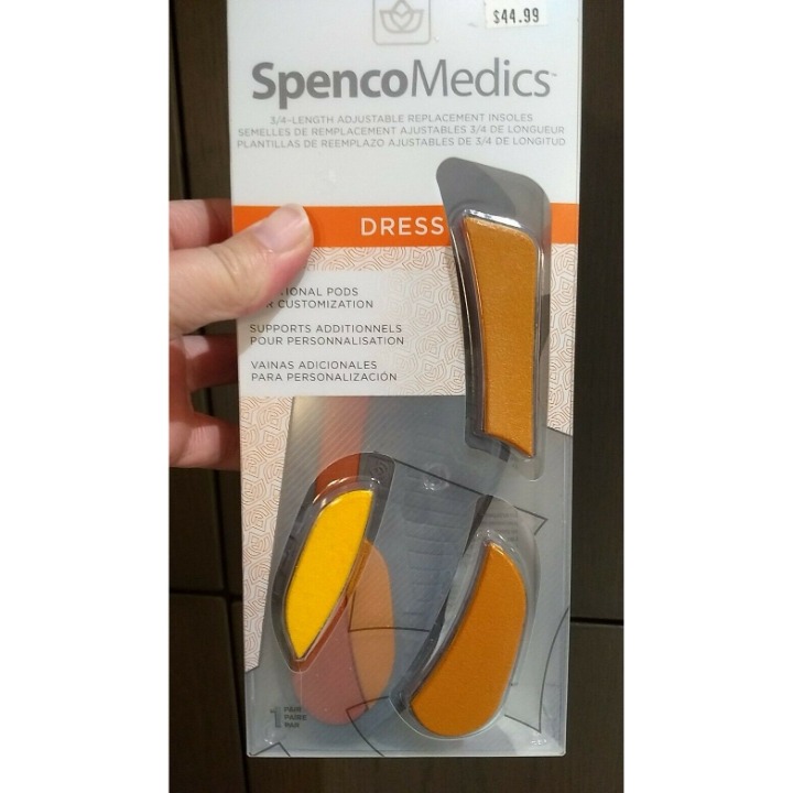 Spenco Medics Dress Insoles 3/4-length Adjustable Size 7-8.5 Womens, 6-7.5 Mens