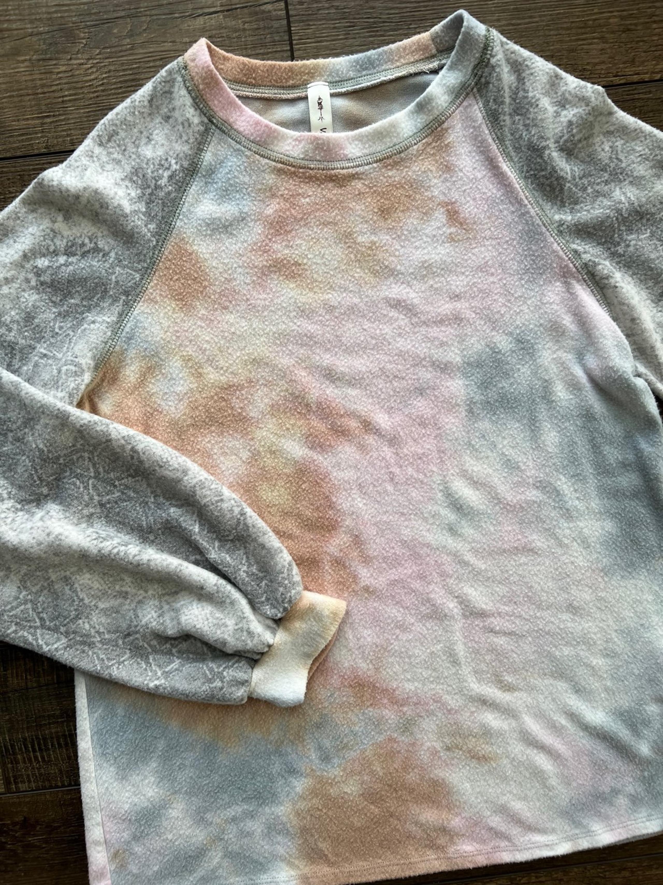 Tie Dye Sweater Balloon Sleeve Women’s Medium