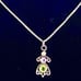 ADS# Sterling 925 Silver Necklace w/ Peridot Gem Accents