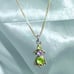 ADS# Sterling 925 Silver Necklace w/ Peridot Gem Accents