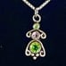 ADS# Sterling 925 Silver Necklace w/ Peridot Gem Accents