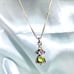 ADS# Sterling 925 Silver Necklace w/ Peridot Gem Accents