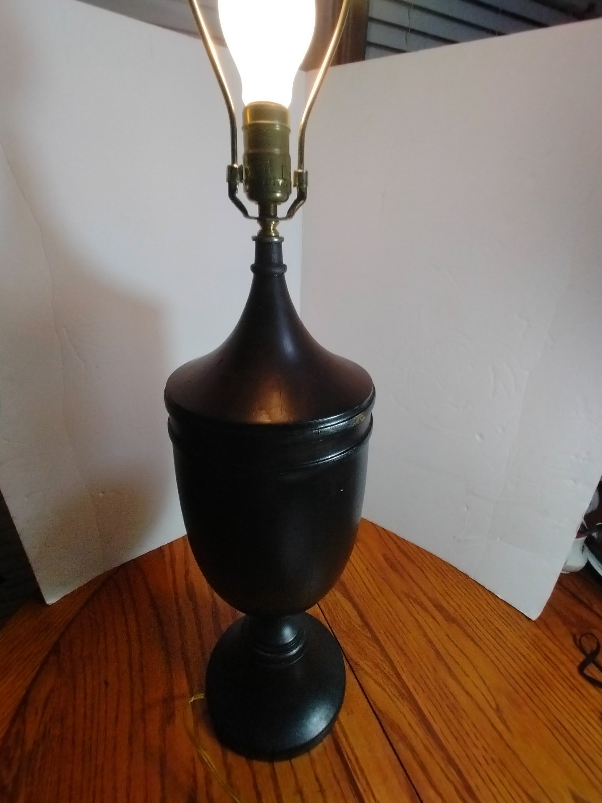 Vintage solid wood Leviton table lamp