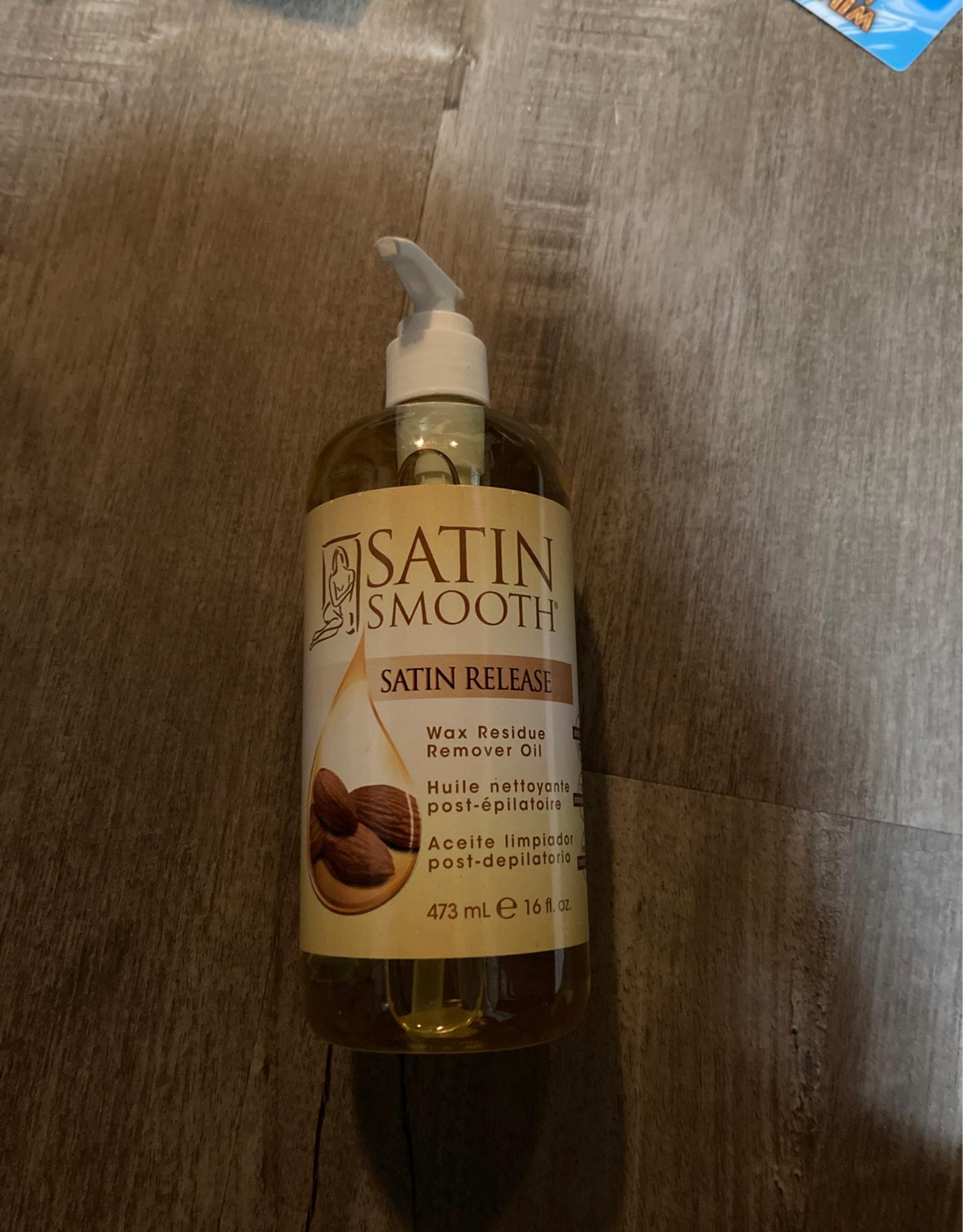 Satin Smooth release oil wax remover.