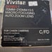 Vivitar Series 1 VMC Macro Focusing Auto Zoom 70mm-210mm f3.5 Lens For Minolta