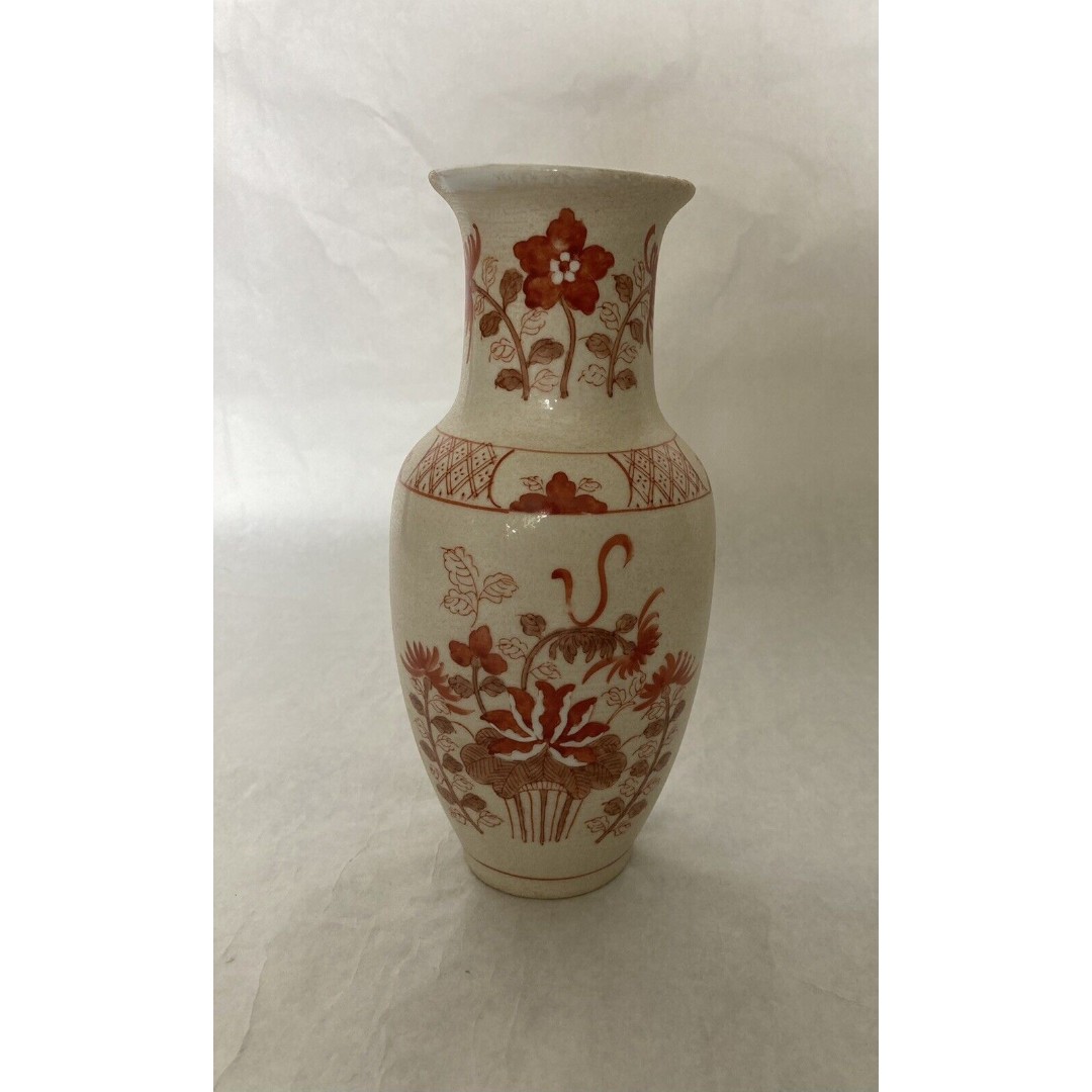 Vintage ACF Japanese Porcelain Ware Decorated in Hong Kong Hand Painted Vase