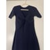Frame Twist-Front Ribbed Navy Knit MIDI Dress Sz M