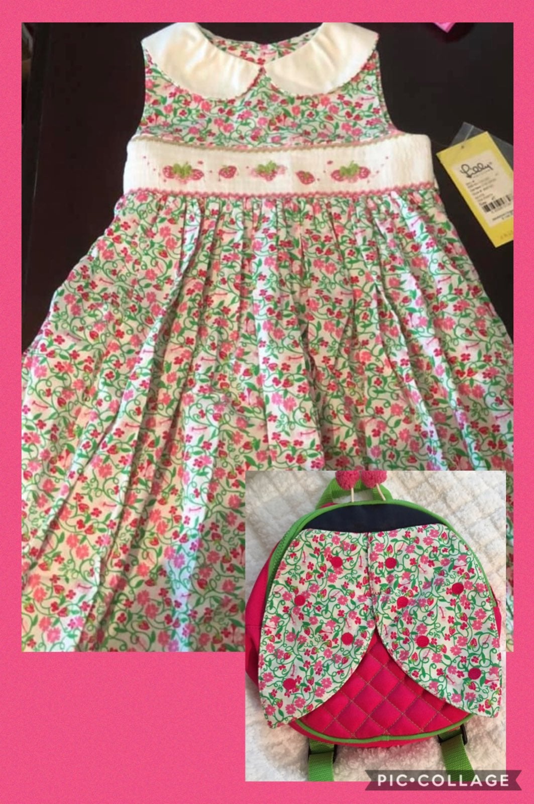 * SET *NWOTS 4T Lilly smocked w/backpack