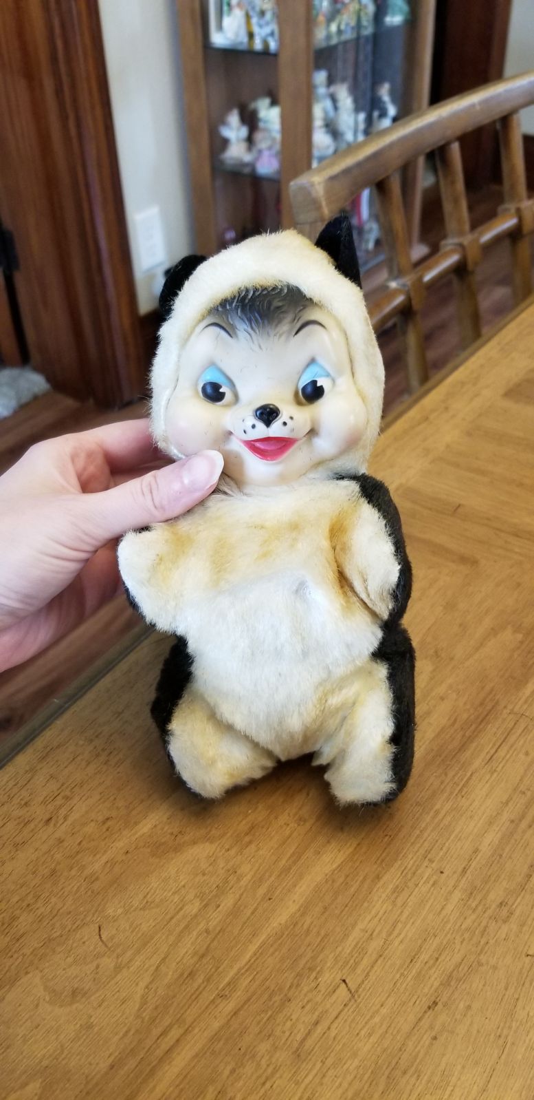 Vintage rubber face skunk stuffed animal