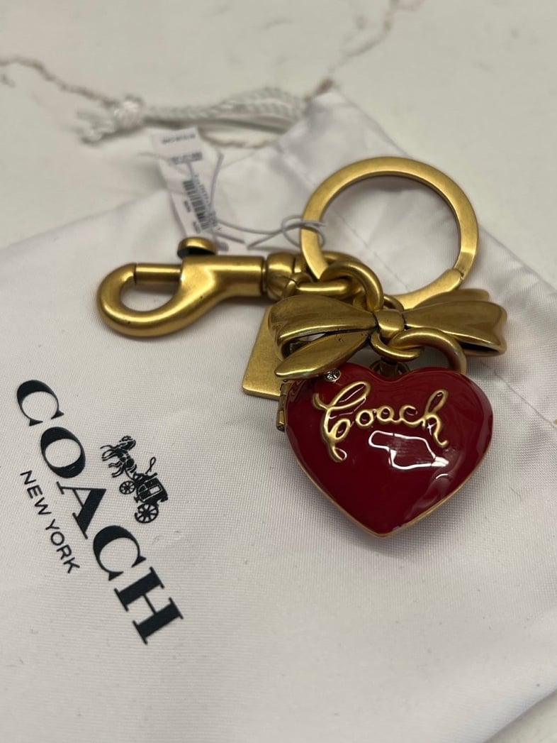 Coach Bow Heart Locket Bag Charm CZ276