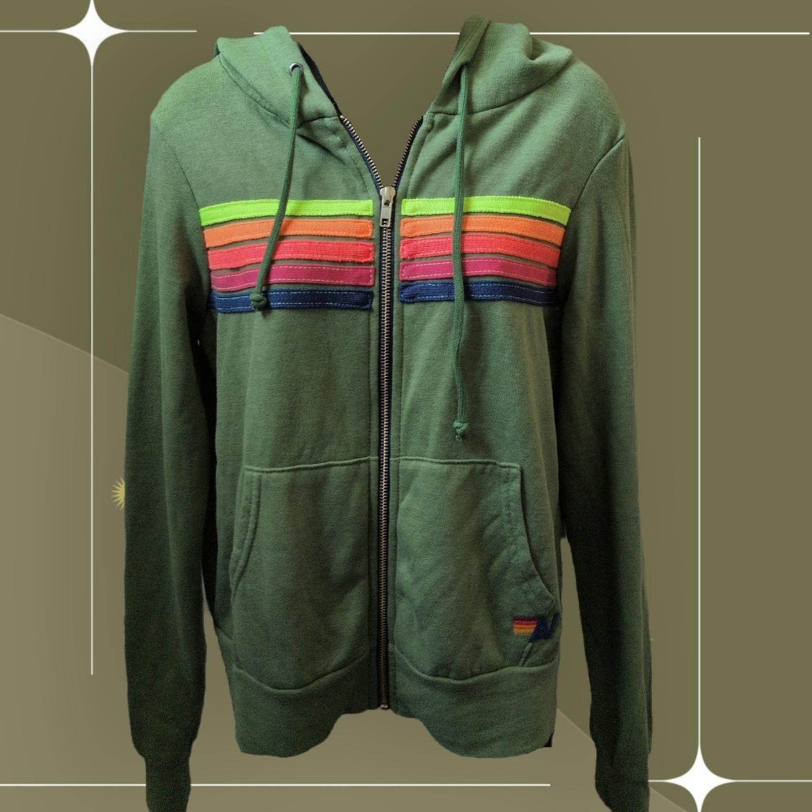 NWT Aviator Nation Green Zip Up Hoodie Size XS