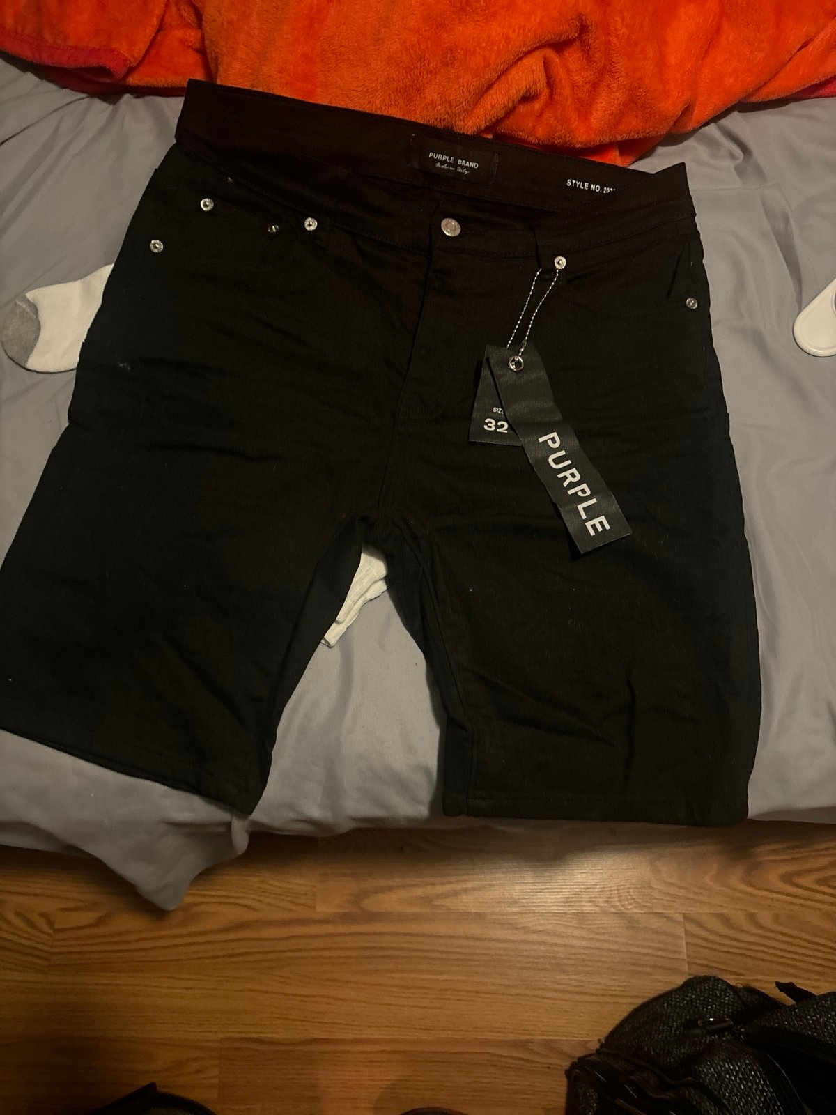 purple brand jeans/shorts