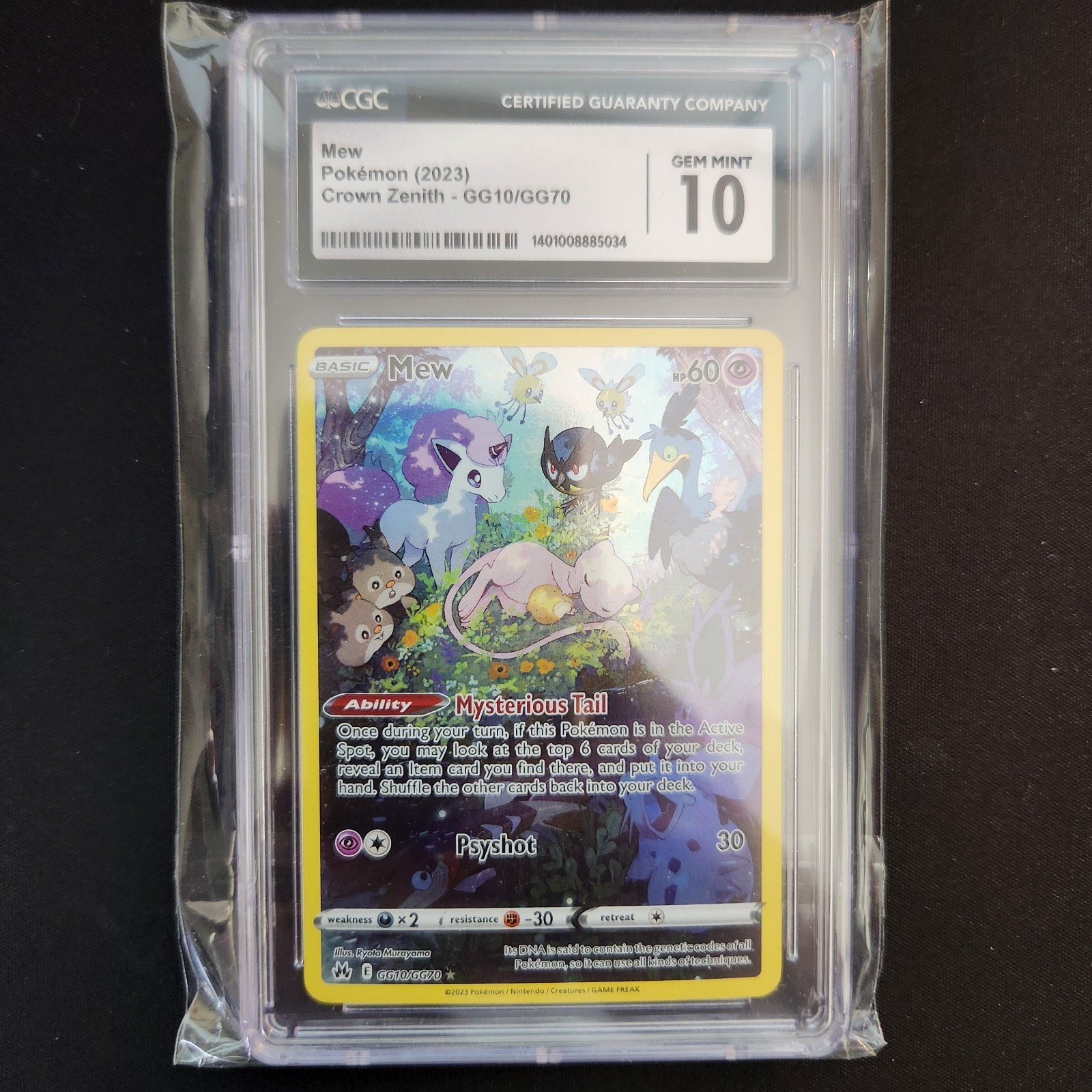 Mew GG10/GG70 Art Rare Crown Zenith Galarian Gallery CGC 10 Gem Mint Slab