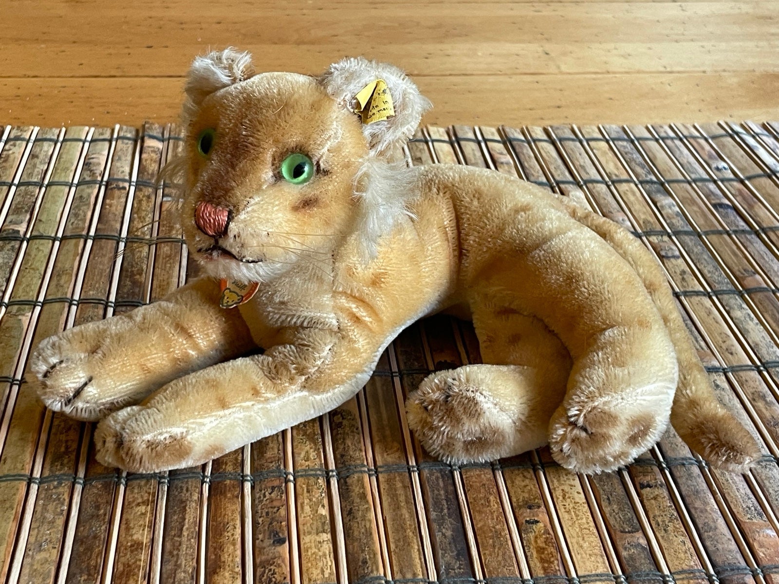 Steiff TIGER Cub Jungtiger LIONESS vintage rare Germany
