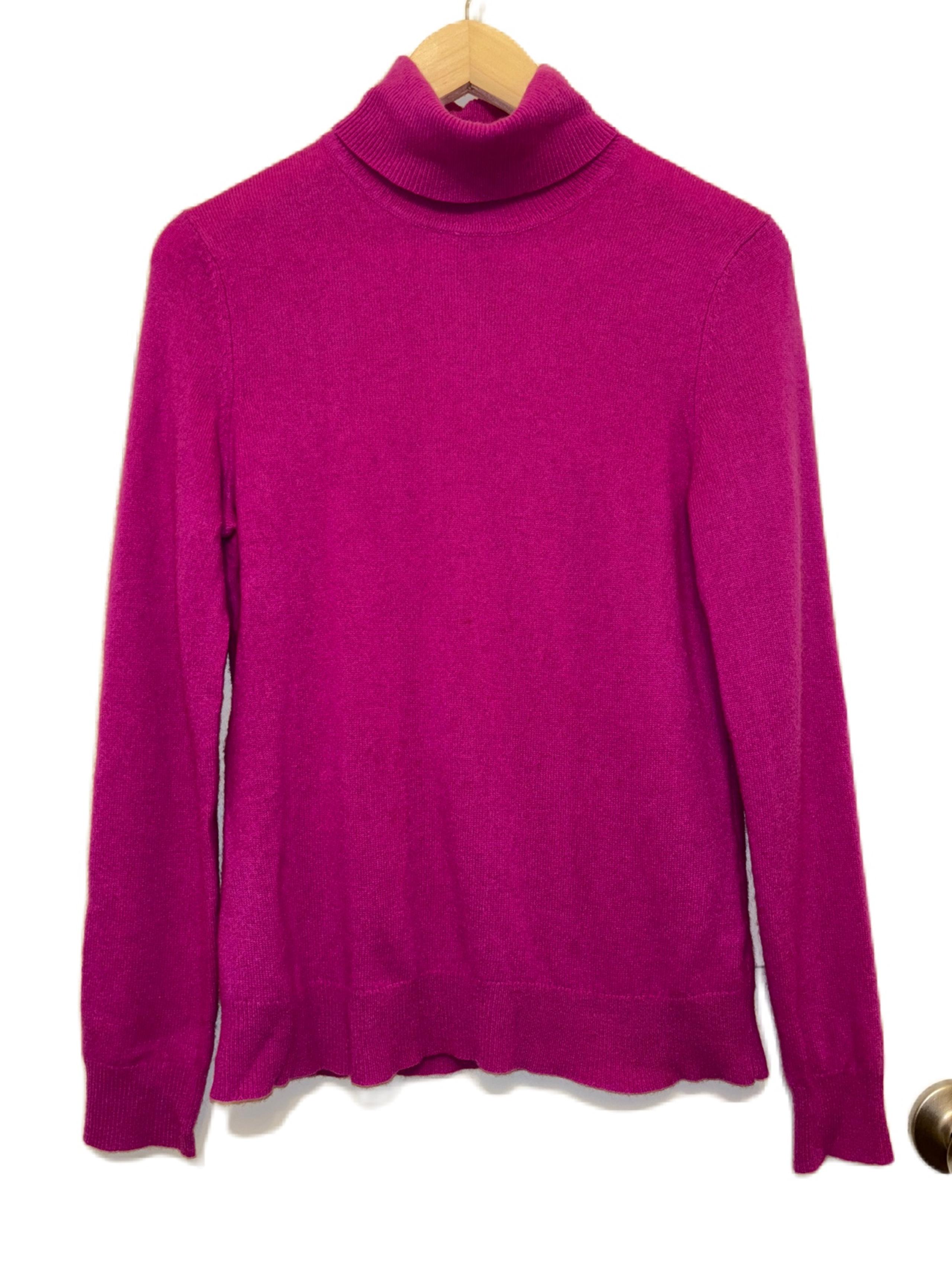 Lord & Taylor Cashmere bright purple long sleeve turtleneck sweater size medium