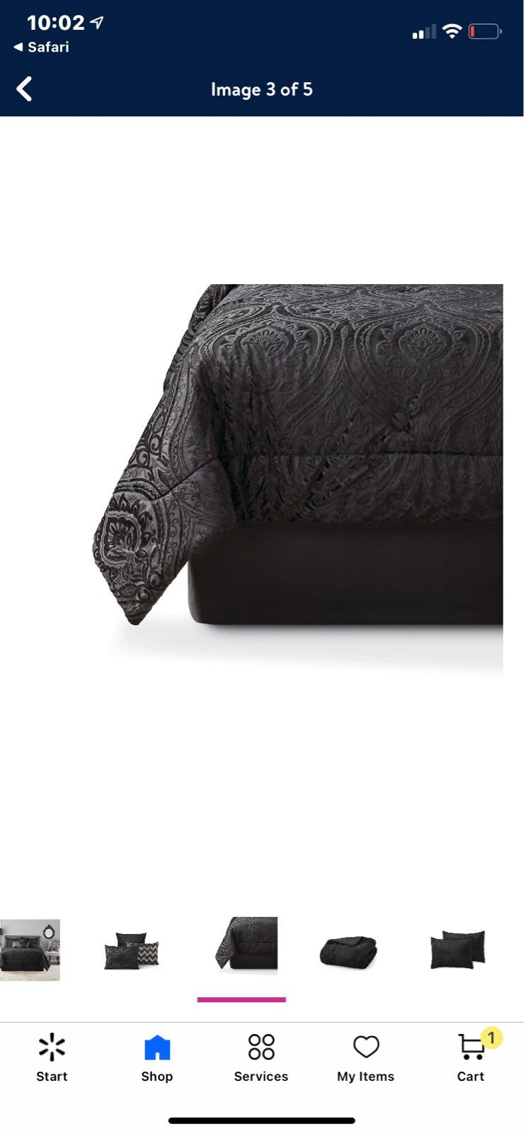 Black comforter set