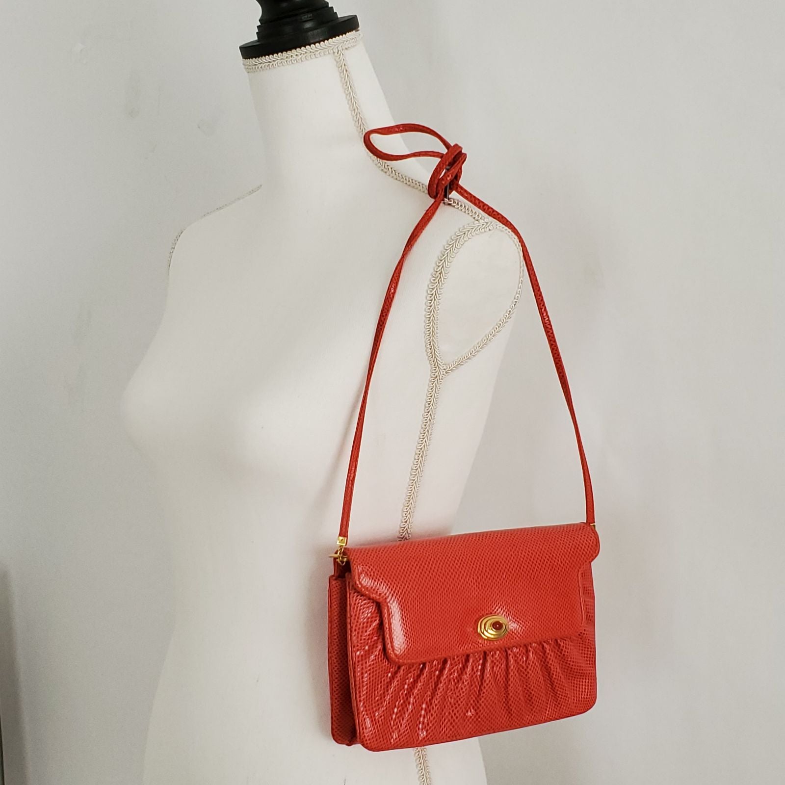 Judith Leiber Vintage Red Snakeskin Bag