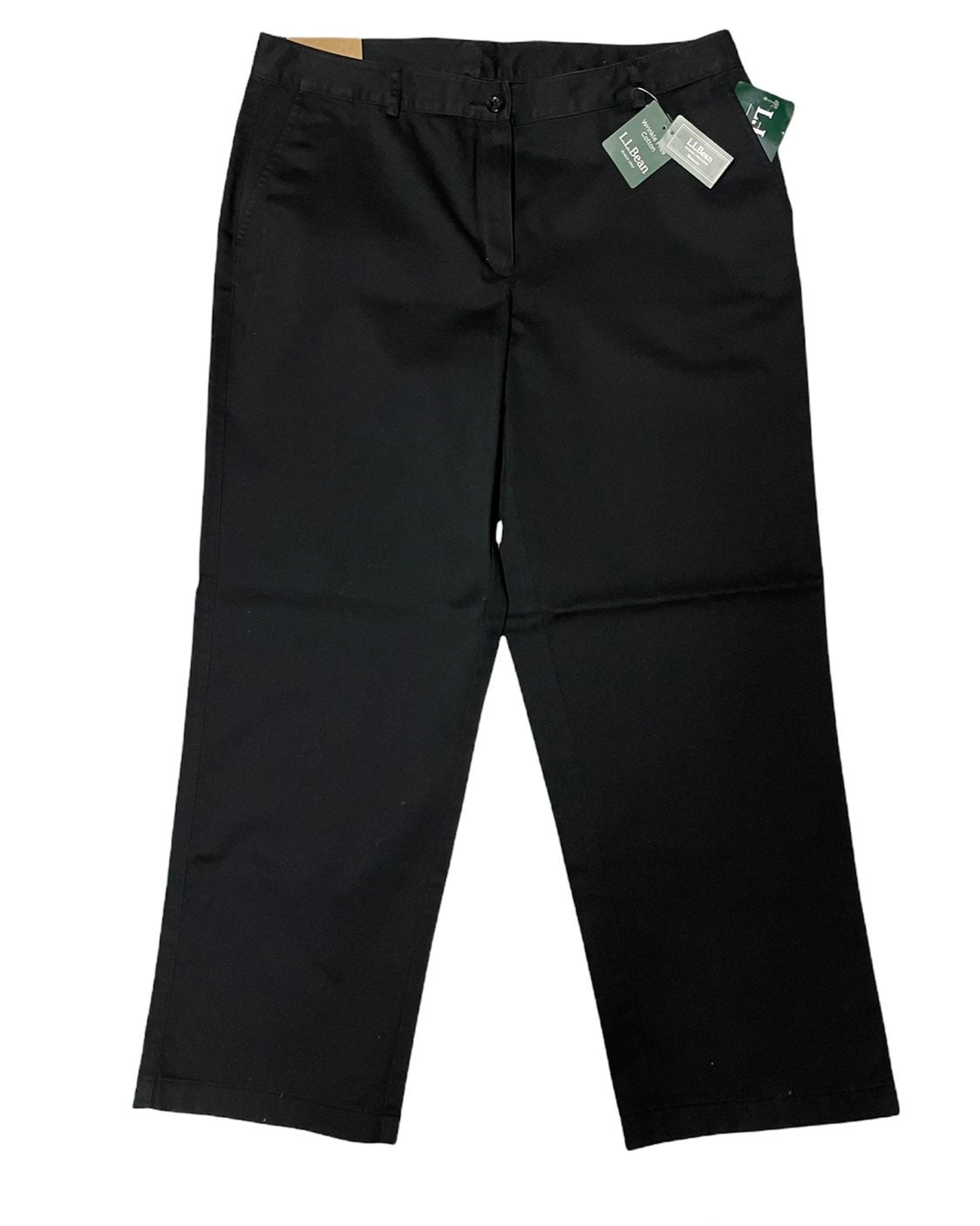 L.L.Bean Women's Pants, Favorite Fit, Straight-Leg, Sz 14 Petite, Black, NWT